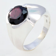 Garnet Solitaire African 925 Sterling Silver Red Gemstone Versatile Sophisticated Ring Jewellery