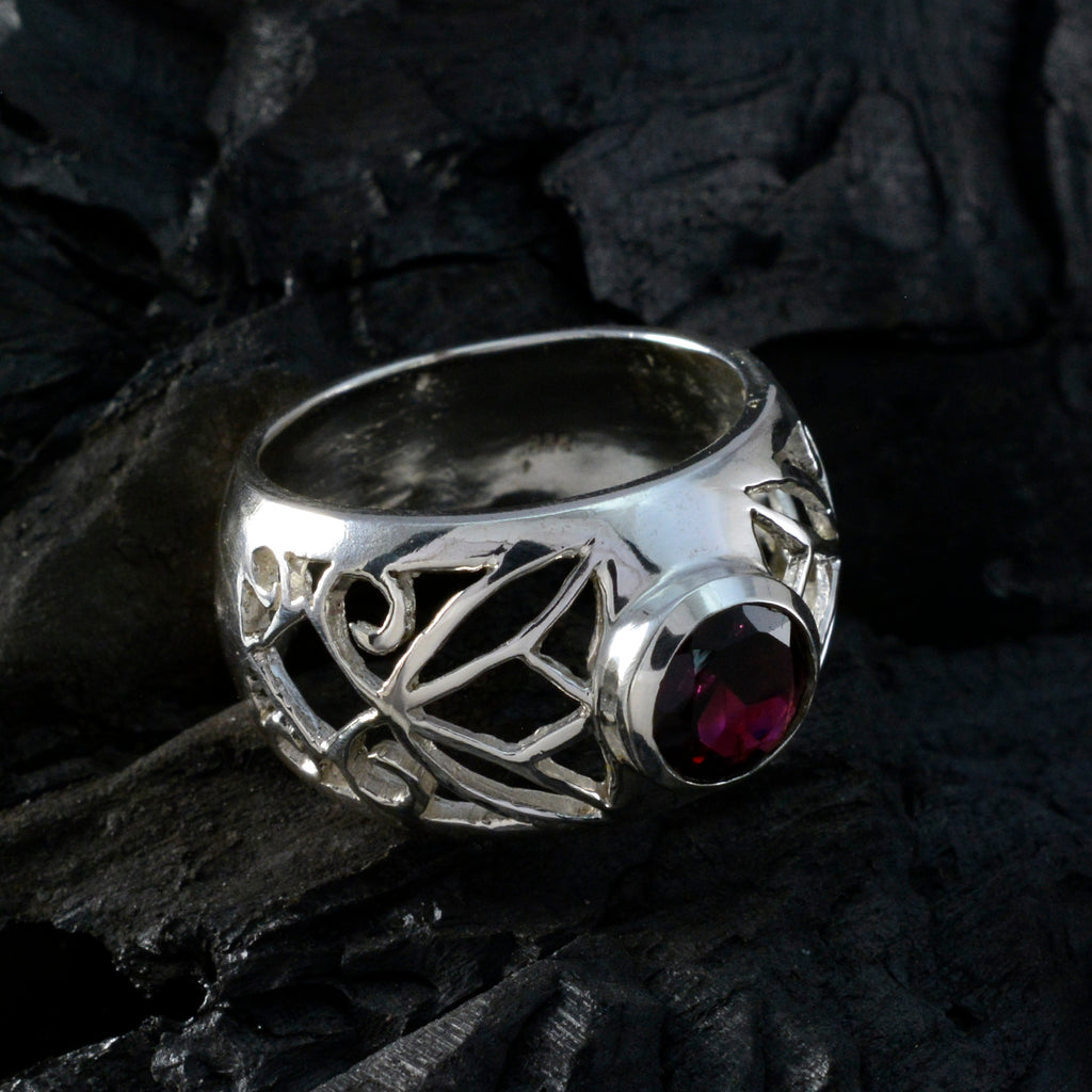 Garnet Solitaire Mexican 92.5 Silver Red Gemstones Versatile Filigree Ring Jewellery