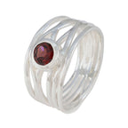 Garnet Solitaire Australian Silver Red Gems Eye catching Rope Wire Band Jewelry
