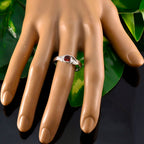 Garnet Solitaire French 92.5 Silver Red Gemstone Featherlight Romantic Ring Jewelry