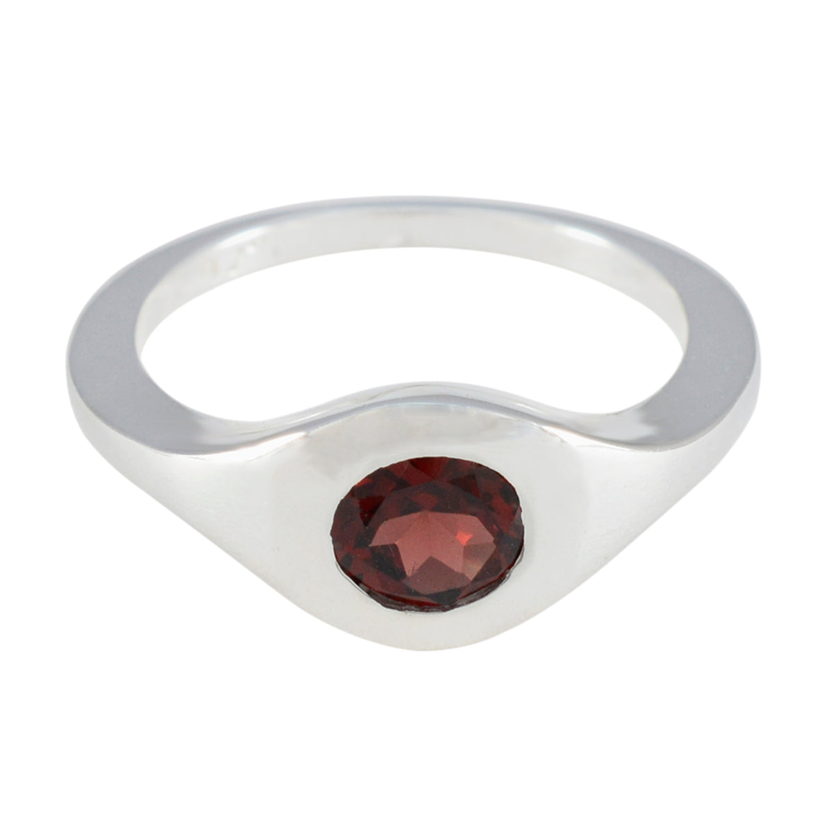 Garnet Solitaire Egyptian Silver Red Gemstones Featherlight Sophisticated Ring Jewellery Imagen principal del producto