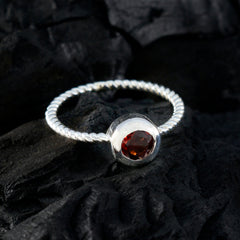 Garnet Solitaire Turkish 92.5 Silver Red Gemstones Delicate Feminine Ring Jewellery