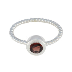 Garnet Solitaire Turkish 92.5 Silver Red Gemstones Delicate Feminine Ring Jewellery