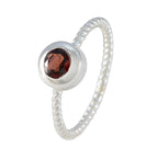 Garnet Solitaire Turkish 92.5 Silver Red Gemstones Delicate Feminine Ring Jewellery