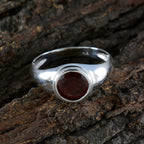 Garnet Solitaire Moroccan Sterling Silver Red Gemstones Slim Abstract Ring Jewelry