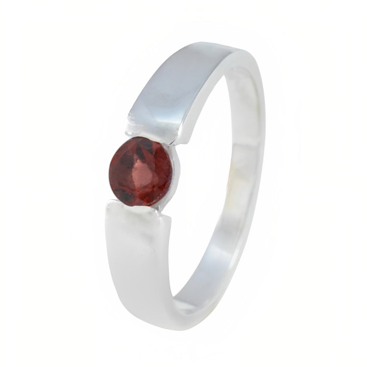 Garnet Solitaire Russian 925 Silver Red Gemstones Slim Luxurious Ring Jewelry Второстепенное изображение товара