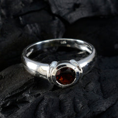 Garnet Solitaire Indian 925 Sterling Silver Red Gemstones Featherlight Glamorous Ring Jewelry