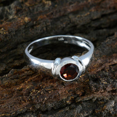 Garnet Solitaire Indian 925 Sterling Silver Red Gemstones Featherlight Glamorous Ring Jewelry