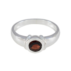 Garnet Solitaire Indian 925 Sterling Silver Red Gemstones Featherlight Glamorous Ring Jewelry