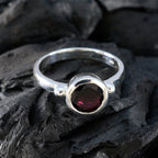 Garnet Solitaire Egyptian Silver Red Gemstone Slim Glamorous Ring Jewellery