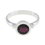 Garnet Solitaire Egyptian Silver Red Gemstone Slim Glamorous Ring Jewellery