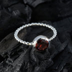 Garnet Solitaire Turkish Sterling Silver Red Gems Delicate Twist Ring Jewelry
