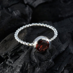 Garnet Solitaire Turkish Sterling Silver Red Gems Delicate Twist Ring Jewelry