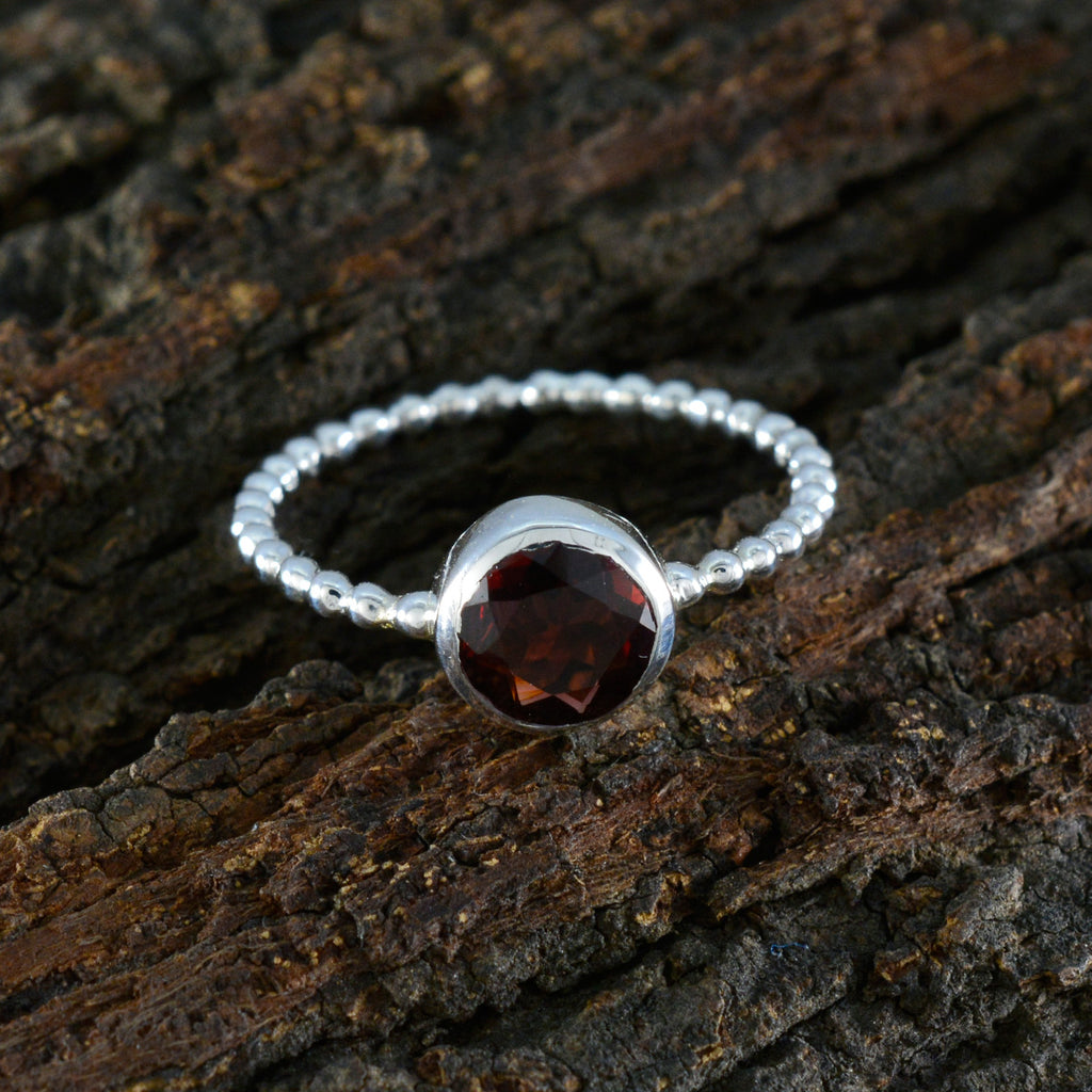 Garnet Solitaire Turkish Sterling Silver Red Gems Delicate Twist Ring Jewelry