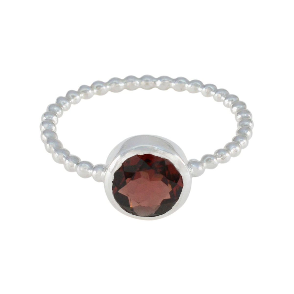 Garnet Solitaire Turkish Sterling Silver Red Gems Delicate Twist Ring Jewelry