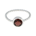 Garnet Solitaire Turkish Sterling Silver Red Gems Delicate Twist Ring Jewelry