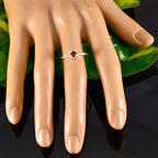 Garnet Solitaire Japanese Silver Red Gemstones Delicate Glamorous Ring Jewellery