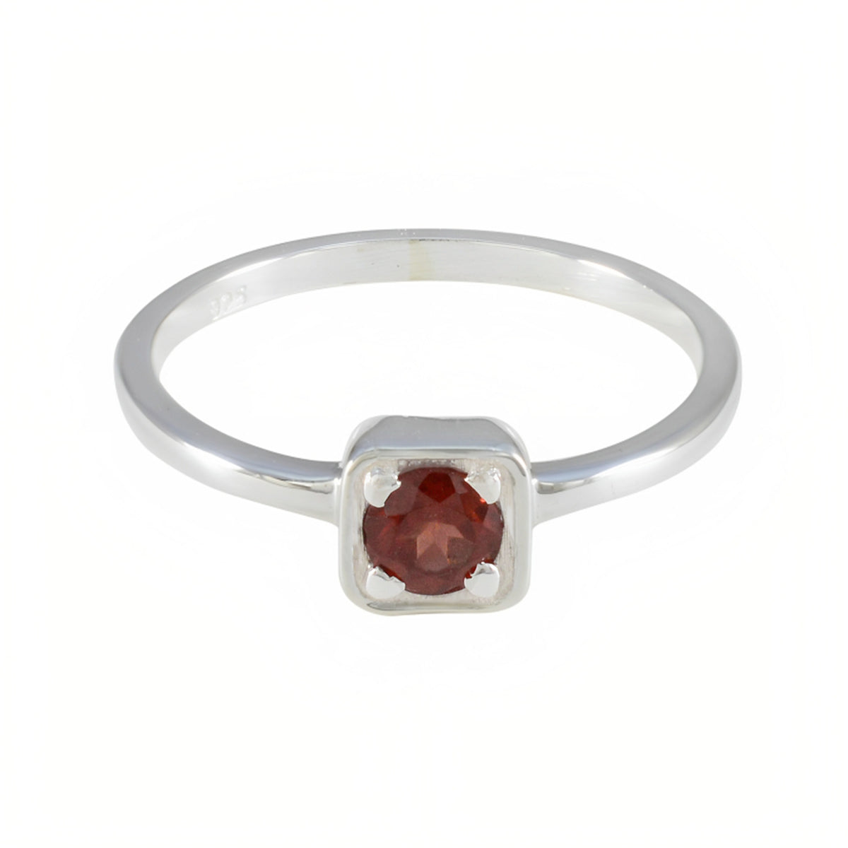 Garnet Solitaire Japanese Silver Red Gemstones Delicate Glamorous Ring Jewellery Hoofdafbeelding