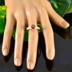 Garnet Solitaire Indian 925 Silver Red Gemstones Slim Sophisticated Ring Jewellery