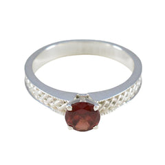 Garnet Solitaire Indian 925 Silver Red Gemstones Slim Sophisticated Ring Jewellery