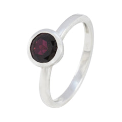 Garnet Solitaire Japanese 925 Silver Red Gemstone Dainty Modern Ring Jewelry