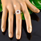 Garnet Solitaire Egyptian Silver Red Gemstone Tiny Floral Ring Jewelry