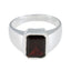 Garnet Solitaire German 92.5 Silver Red Gemstone Eye catching Abstract Ring Jewelry