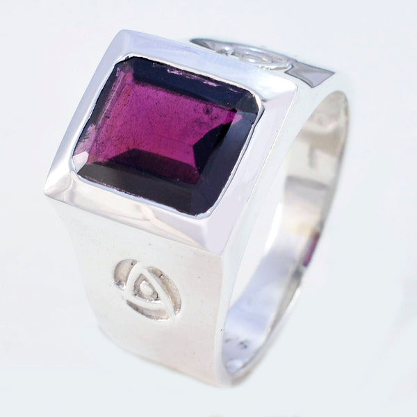 Garnet Solitaire Indian 92.5 Silver Red Gemstone Essential  Armor Ring Jewelry