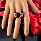 Garnet Solitaire Australian 92.5 Silver Red Gemstones Versatile Rope Wire Ring Jewellery