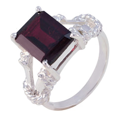 Garnet Solitaire Australian 92.5 Silver Red Gemstones Versatile Rope Wire Ring Jewellery