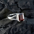 Garnet Solitaire Japanese Sterling Silver Red Gemstones Dainty Sophisticated Ring Jewellery