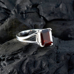 Garnet Solitaire Japanese Sterling Silver Red Gemstones Dainty Sophisticated Ring Jewellery