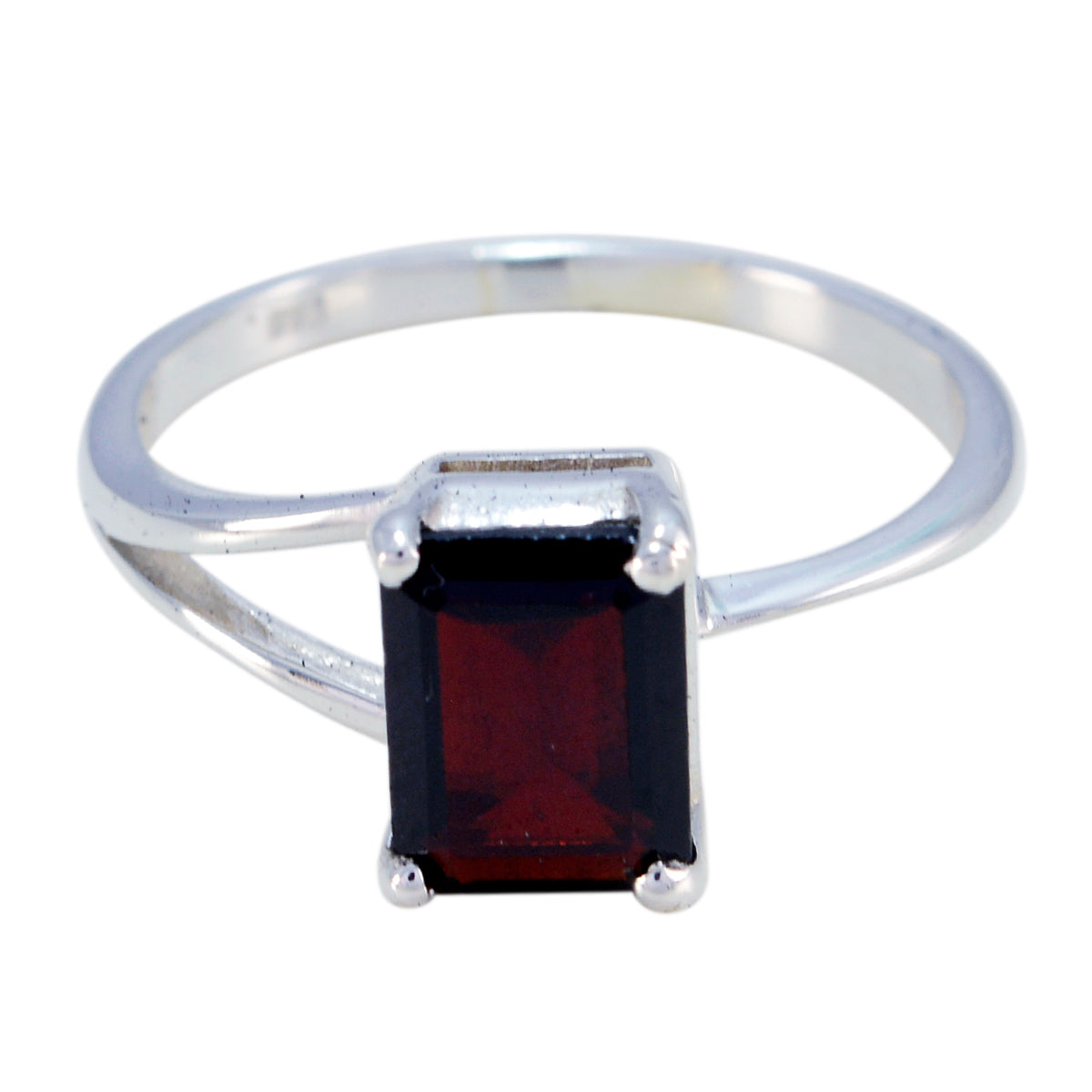 Garnet Solitaire Japanese Sterling Silver Red Gemstones Dainty Sophisticated Ring Jewellery Hoofdafbeelding