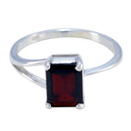 Garnet Solitaire Japanese Sterling Silver Red Gemstones Dainty Sophisticated Ring Jewellery