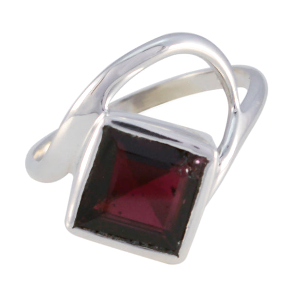 Garnet Solitaire Turkish 925 Sterling Silver Red Gems Whisper thin Modern Ring Jewelry