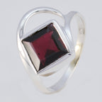 Garnet Solitaire Turkish 925 Sterling Silver Red Gems Whisper thin Modern Ring Jewelry