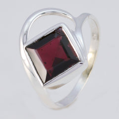 Garnet Solitaire Turkish 925 Sterling Silver Red Gems Whisper thin Modern Ring Jewelry