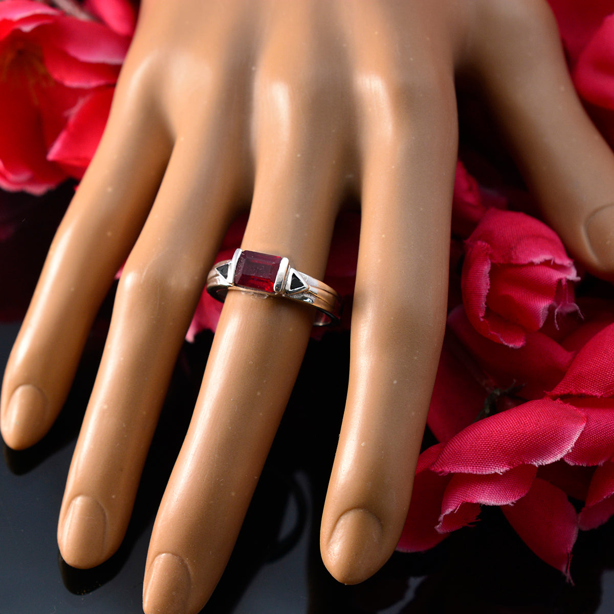 Garnet Solitaire African Sterling Silver Red Gemstone Tiny Love Ring Jewelry