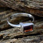 Garnet Solitaire Moroccan 92.5 Silver Red Gems Featherlight Romantic Ring Jewelry