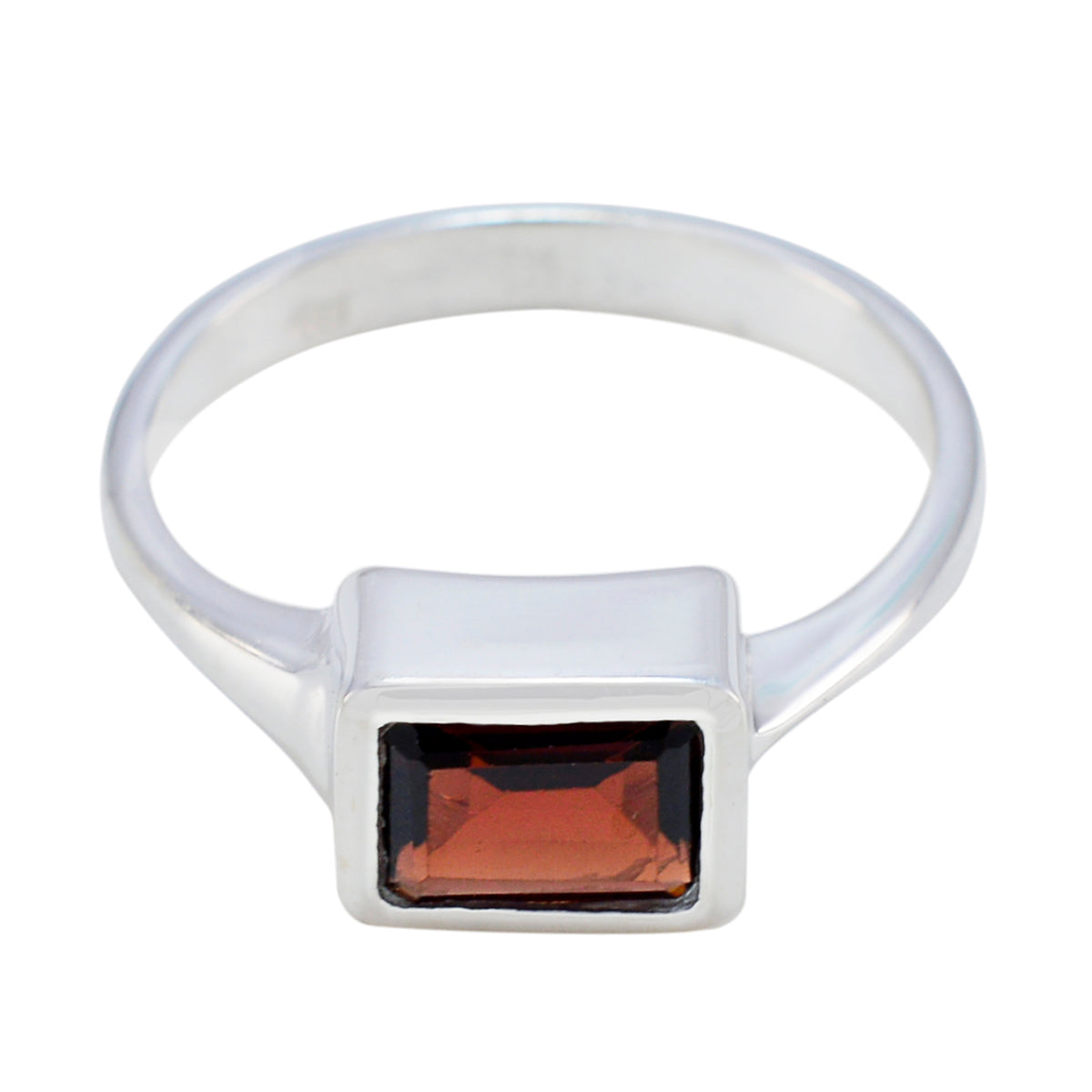 Garnet Solitaire Moroccan 92.5 Silver Red Gems Featherlight Romantic Ring Jewelry Imagen principal del producto