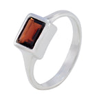 Garnet Solitaire Moroccan 92.5 Silver Red Gems Featherlight Romantic Ring Jewelry