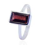 Garnet Solitaire Moroccan Sterling Silver Red Gemstones Featherlight Feminine Ring Jewellery
