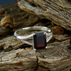 Garnet Solitaire Korean Silver Red Gems Whisper thin Romantic Ring Jewellery