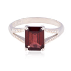 Garnet Solitaire Korean Silver Red Gems Whisper thin Romantic Ring Jewellery