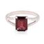 Garnet Solitaire Korean Silver Red Gems Whisper thin Romantic Ring Jewellery