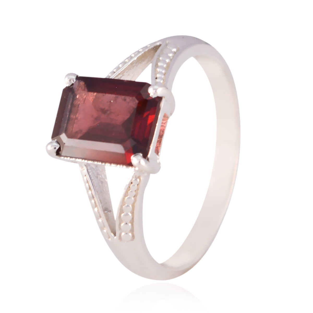 Garnet Solitaire Korean Silver Red Gems Whisper thin Romantic Ring Jewellery