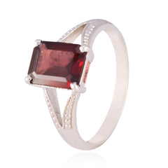 Garnet Solitaire Korean Silver Red Gems Whisper thin Romantic Ring Jewellery