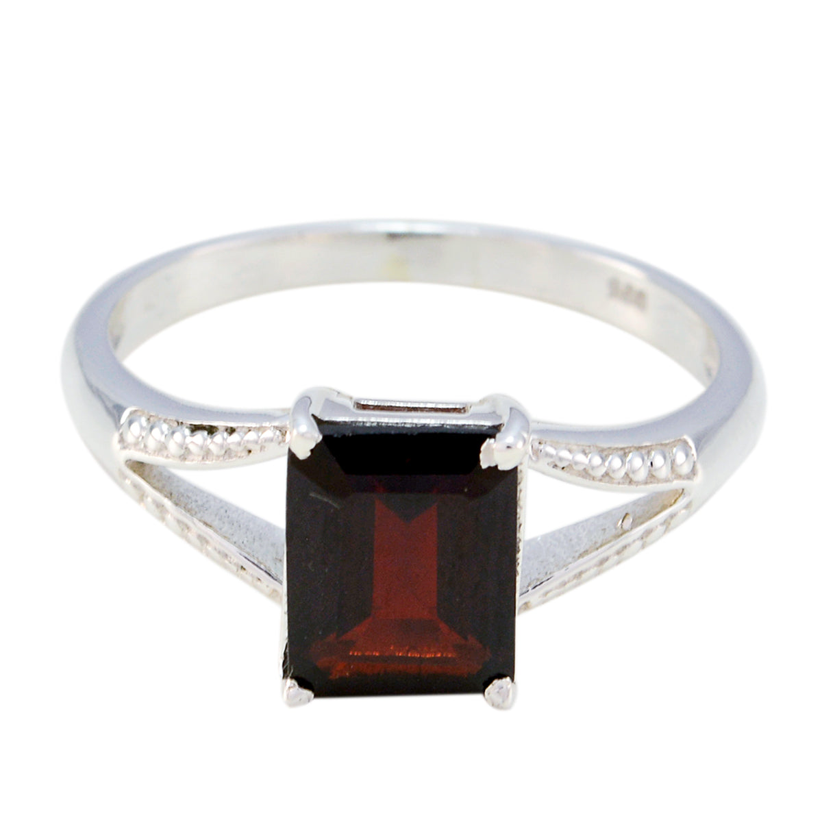 Garnet Solitaire Korean Silver Red Gems Whisper thin Romantic Ring Jewellery