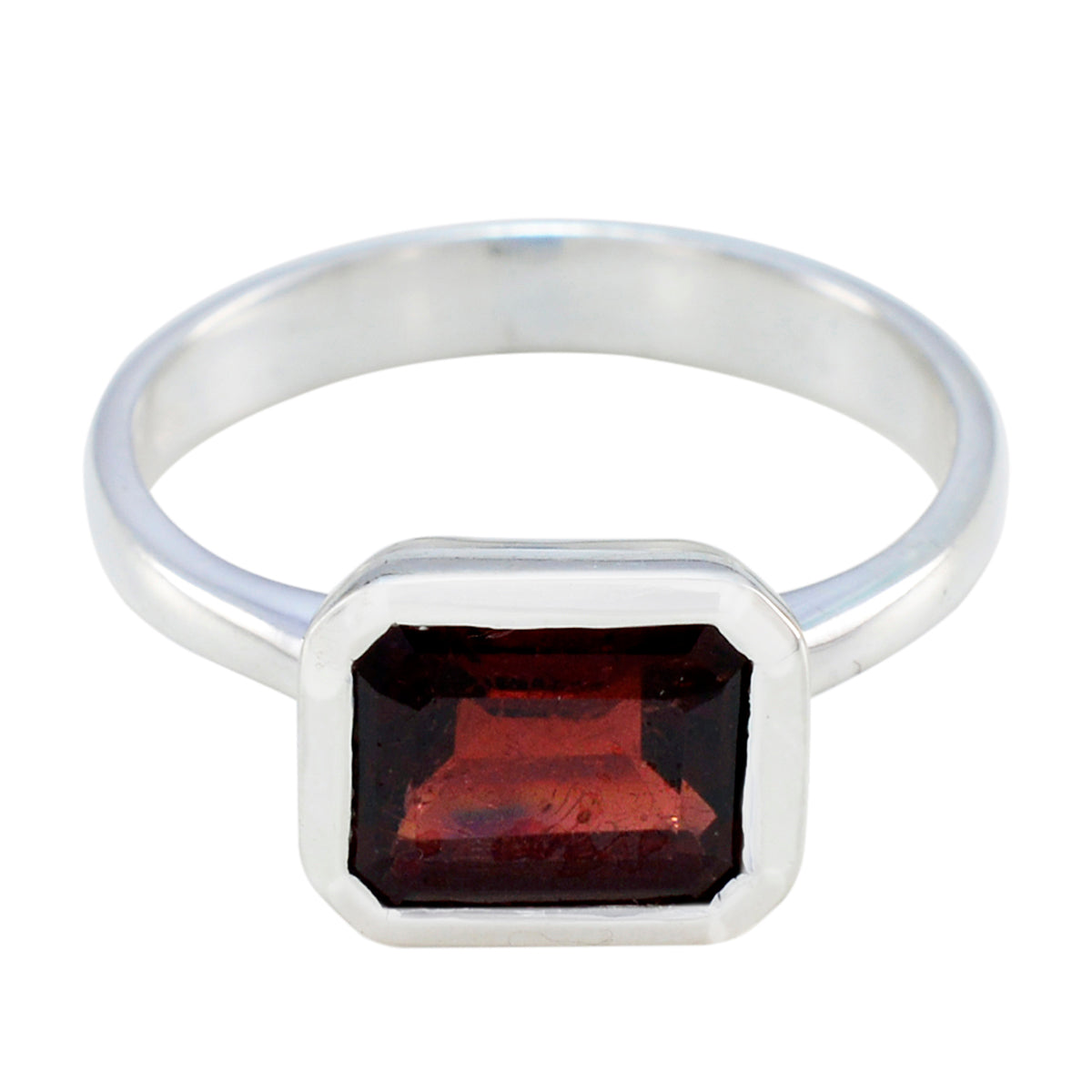 Garnet Solitaire Russian 925 Sterling Silver Red Gems Tiny Modern Ring Jewellery Главное изображение товара