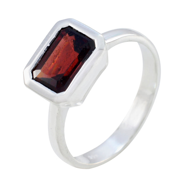 Garnet Solitaire Russian 925 Sterling Silver Red Gems Tiny Modern Ring Jewellery